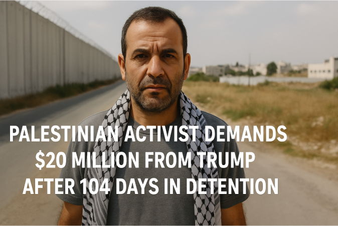 Palestinian Activist Demands $20 Million from Trump After 104 Days in Detention